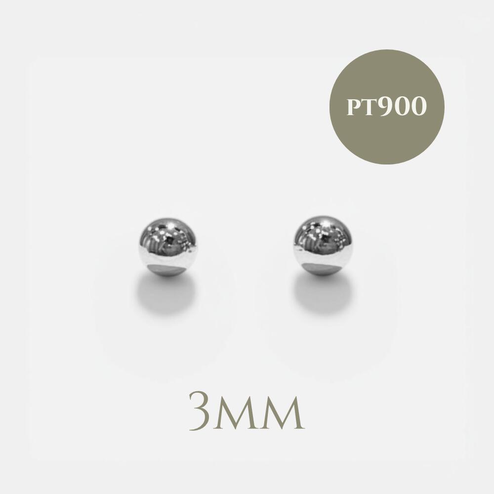 プラチナ製 ３ｍｍラウンドスタッドピアス シルバー プラチナ 丸玉ピアス 890071｜Mjewel 13,860円