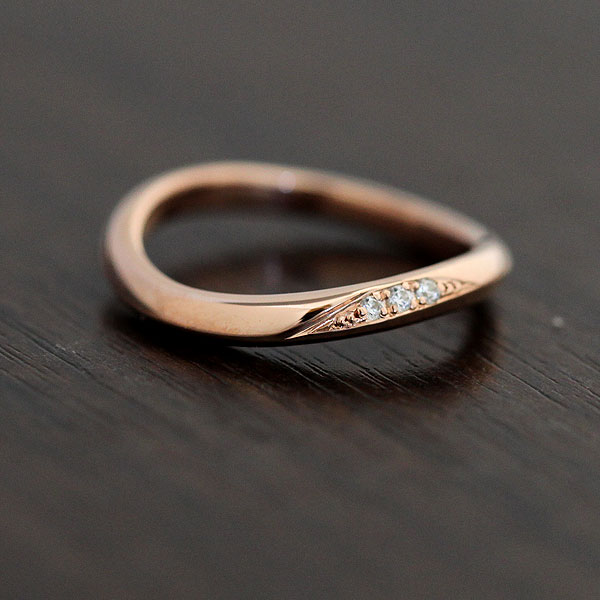 結婚指輪 レディース K18PG ダイヤモンド 0.03ct ピンクゴールド 単品リング プレゼント 彼女 クリスマス