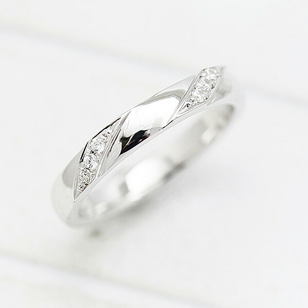 結婚指輪 レディース K18WG ダイヤモンド 0.04ct ホワイトゴールド ストレート 恋人 夫婦 ギフト プレゼント クリスマス 記念日 ジュエリー マリッジリング|株)オーダーメイドジュエリーメイ