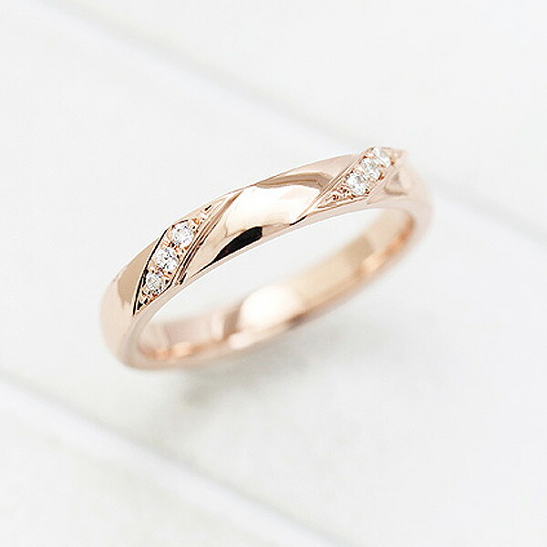 結婚指輪 レディース K18PG ダイヤモンド 0.04ct ピンクゴールド マリッジリング 単品リング ストレート 恋人 夫婦 ギフト プレゼント クリスマス 記念日 ジュエリー マリッジリング|株)オーダーメイドジュエリーメイ