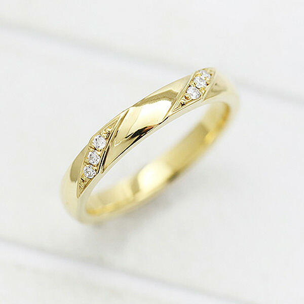 結婚指輪 レディース K18YG ダイヤモンド 0.04ct イエローゴールド マリッジリング 単品リング ストレート 恋人 夫婦 ギフト プレゼント クリスマス 記念日 ジュエリー マリッジリング|株)オーダーメイドジュエリーメイ
