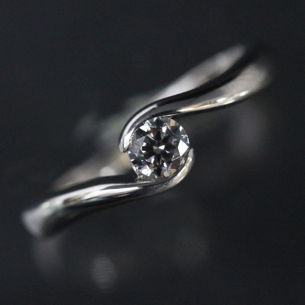 婚約指輪 PT900 プラチナリング 天然ダイヤモンド 【0.2ct UP】VVS1 エクセレント 爪なし ソリティア エンゲージリング プロポーズ プレゼント 記念日ラッピング クリスマス｜株）オーダーメイドジュエリーメイ