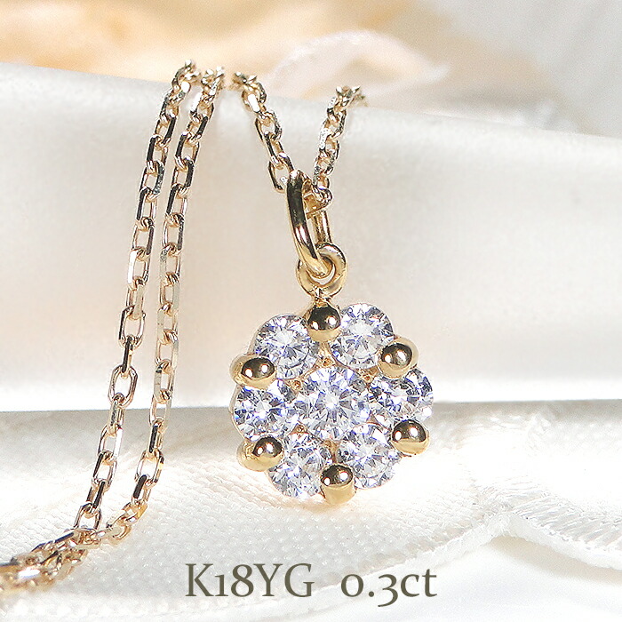 楽天市場】ネックレス K18YG パヴェ ダイヤモンド1.0ct ダイヤ