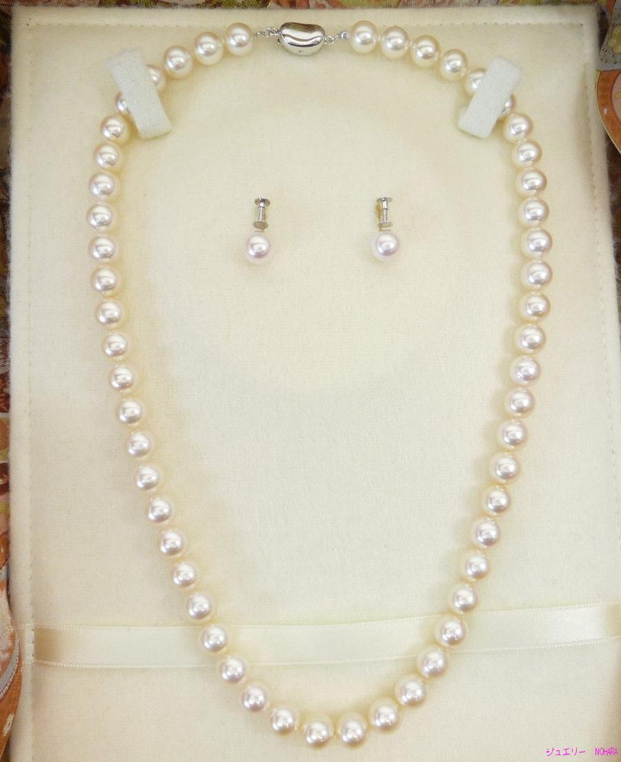 楽天市場】パール ネックレス イヤリング リング 3点 セット アコヤ 本