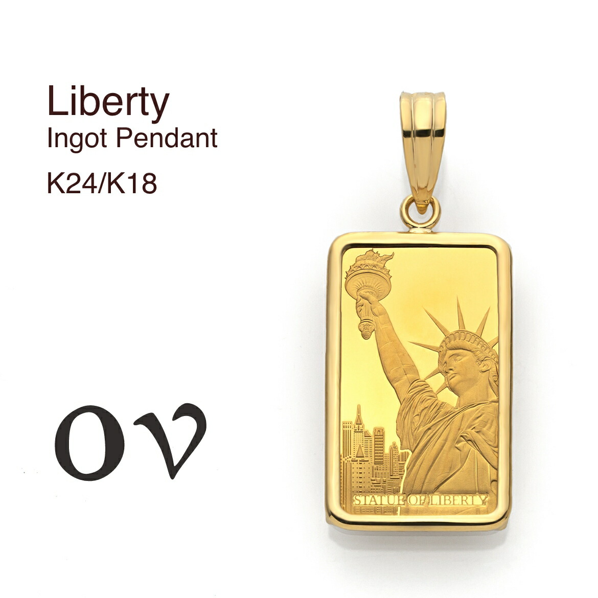 楽天市場】K24 10g インゴット ペンダント トップ K24YG 枠 K18YG