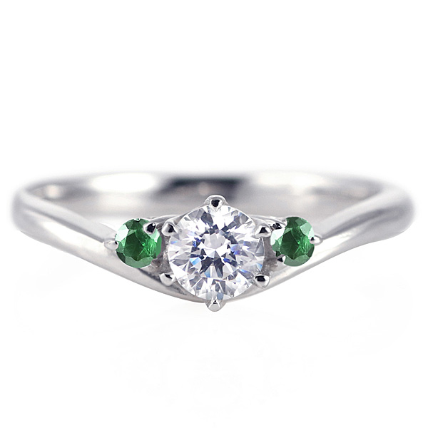 婚約指輪 ダイヤモンド プラチナリング 一粒 大粒 指輪 エンゲージリング 0.4ct プロポーズ用 レディース 人気 ダイヤ 刻印無料 5月 誕生石 エメラルド 末広