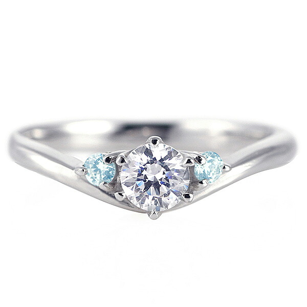 婚約指輪 ダイヤモンド プラチナリング 一粒 大粒 指輪 エンゲージリング 0.5ct プロポーズ用 レディース 人気 ダイヤ 刻印無料 3月 誕生石 アクアマリン 末広