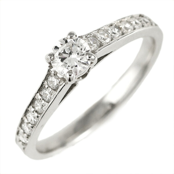 婚約指輪 ダイヤモンド ダイヤ プラチナ リング 0.3ct 天然石 エンゲージリング 鑑別書 末広