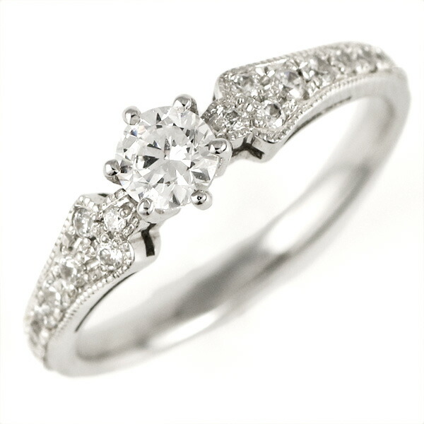 婚約指輪 ダイヤモンド ダイヤ プラチナ リング 0.3ct 天然石 エンゲージリング 鑑別書 末広