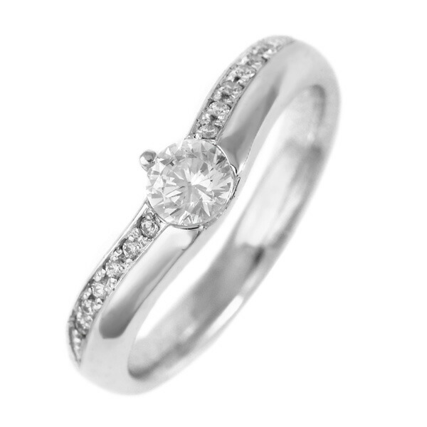 婚約指輪 ダイヤモンド プラチナ リング 0.3ct 天然石 エンゲージリング 鑑定書 末広