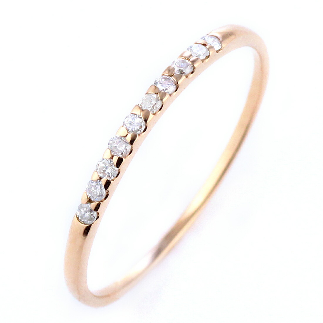 エタニティリング 天然 ダイヤ 0.1ct K18ピンクゴールド エタニティ 細身 Diamond Eternity末広