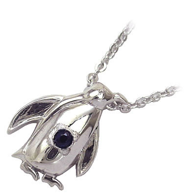 サファイア サファイヤ ( 9月誕生石 ) シルバー サファイアペンダントネックレス(ペンギンモチーフ) 末広 8,760円