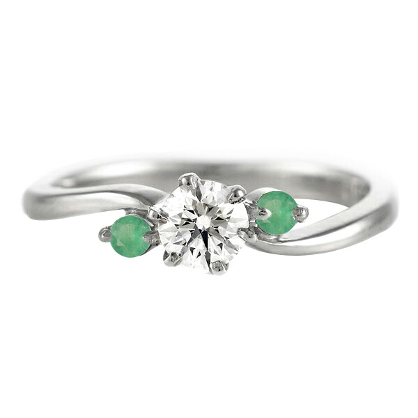 婚約指輪 ダイヤモンド プラチナリング 一粒 大粒 指輪 エンゲージリング 0.4ct プロポーズ用 レディース 人気 ダイヤ 刻印無料 5月 誕生石 エメラルド 末広