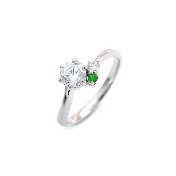 婚約指輪 ダイヤモンド プラチナリング 一粒 大粒 指輪 エンゲージリング 0.4ct プロポーズ用 レディース 人気 ダイヤ 刻印無料 5月 誕生石 エメラルド 末広