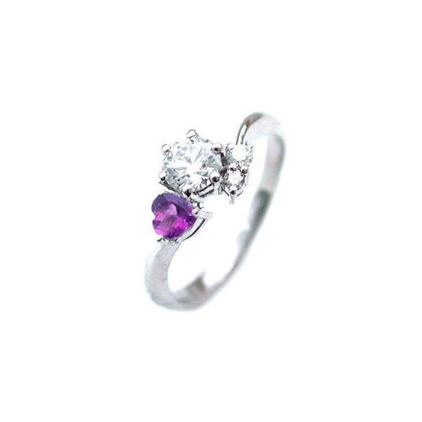 婚約指輪 ダイヤモンド プラチナリング 一粒 大粒 指輪 エンゲージリング 0.5ct プロポーズ用 レディース 人気 ダイヤ 刻印無料 2月 誕生石 アメジスト 末広