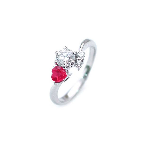 婚約指輪 ダイヤモンド プラチナリング 一粒 大粒 指輪 エンゲージリング 0.5ct プロポーズ用 レディース 人気 ダイヤ 刻印無料 7月 誕生石 ルビー 末広 125,000円