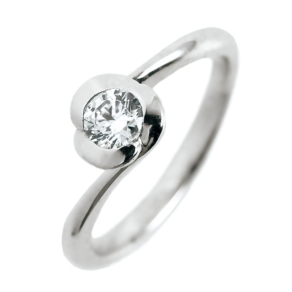 婚約指輪 プラチナ ダイヤモンド ダイヤ リング 0.3ct 天然石 フラワーモチーフ エンゲージリング 鑑定書 末広