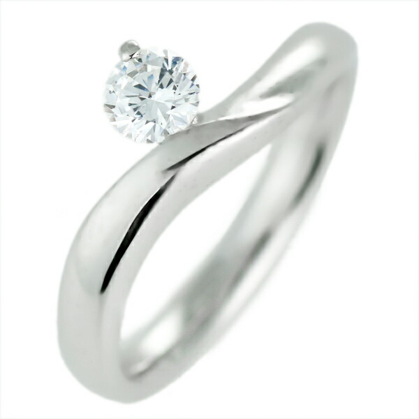 ダイヤモンド リング プラチナ 婚約指輪 0.3カラット 鑑別書 ウエーブ 末広|Jewelry SUEHIRO