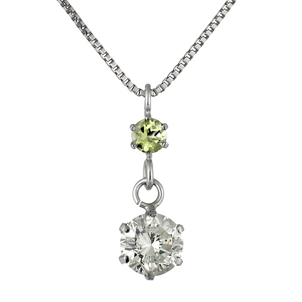 ペリドット ネックレス ネックレス ダイヤモンド ネックレス プラチナ ダイヤモンド ネックレス ダイヤモンド ダイヤ 0.3カラット レディース ペリドット 誕生日プレゼント 末広