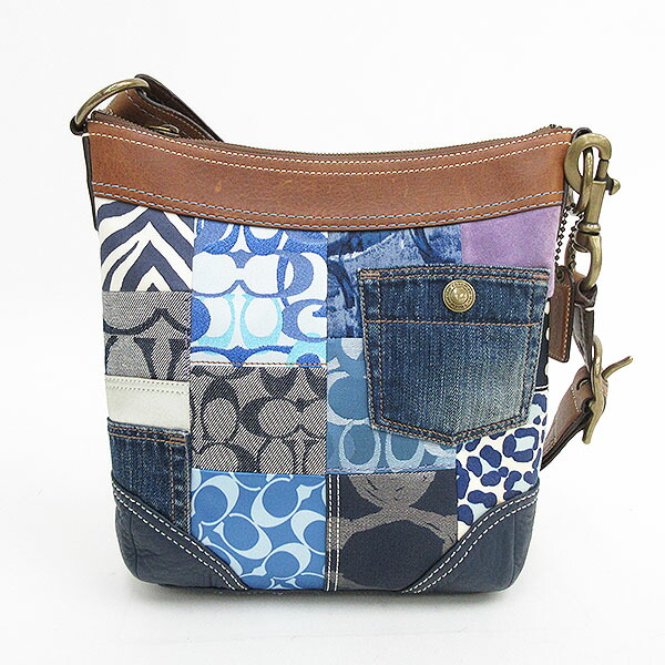 Jewelry Total Tiara Inc Coach Patchwork Shoulder Bag 10812 It Is Net Pro Coach Patchwork Shoulder Bag 10812 Blue Canvas X Leather Brand Used