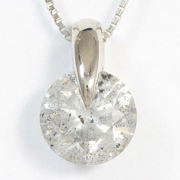 ネックレス H/I1/F 鑑定書付き 一粒石 ダイヤモンド 3.119ct プラチナ(Pt850/Pt900) 【中古】 ジュエリー 【新品仕上げ済み】netshop｜とーたる 店