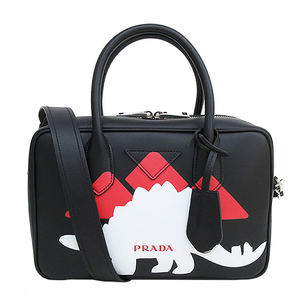 楽天市場 Prada プラダ 恐竜 2way ハンド ショルダーバッグ 1bb049 黒 ブラック レザー ブランドバッグ 中古 Netshop 226 とーたる 楽天市場店