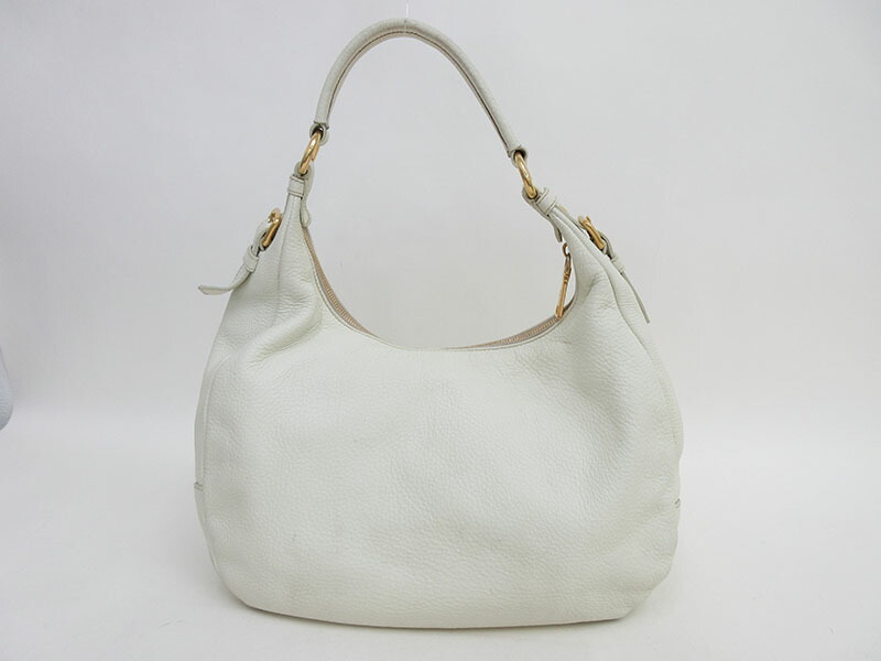 Prada プラダ ショルダーバッグ Br4311 白 ティファニー ホワイト とーたる レザー リング ブランドバッグ 中古 Netshop とーたる 店prada プラダ ショルダーバッグ Br4311 白 ホワイト レザー ブランドバッグ 中古