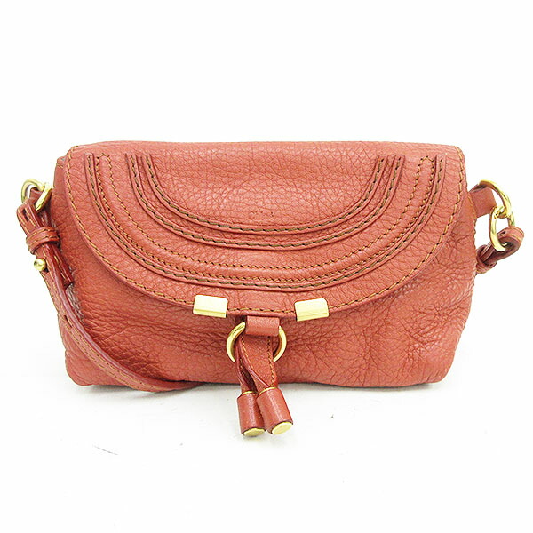 高品質 斜めがけ ロングショルダーバッグ マーシー Chloe クロエ ポシェット Netshop 中古 レザー ブランドバッグ オレンジ 1 Qbdworks Com
