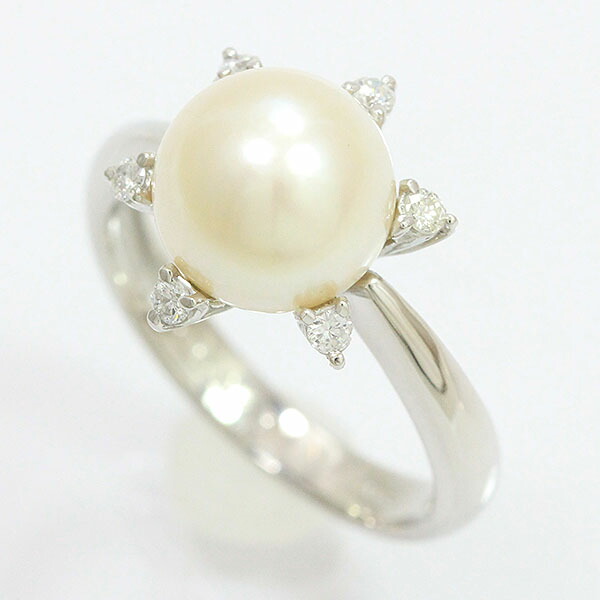 真珠 パール おおよそ 8 7mm ダイヤ 総締0 12ct 輪っか 11号数 プラチナ Pt900 中古 ジュエリー 新品完成済み Netshop Onpointchiro Com