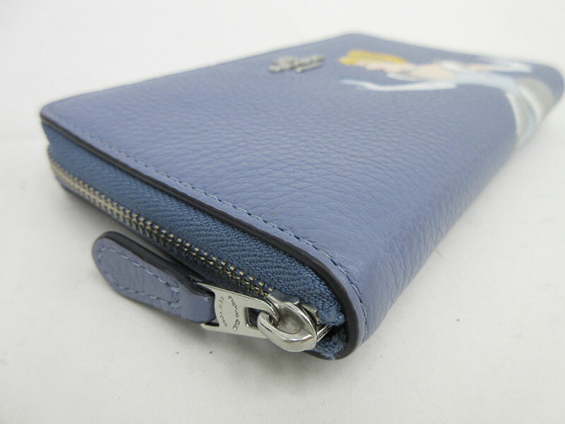 Coach コーチ ディズニー 二つ折り財布 C25 水色 レザー ブランド財布 中古 Netshop Meguiars Com Do
