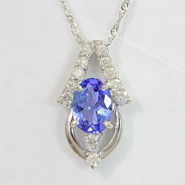 5%OFF】 タンザナイト 0.72ct ダイヤモンド 計0.18ct ネックレス 18金