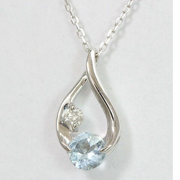 【保証書付】STAR JEWELRY アクアマリンネックレス（K18WG） 保証書付】STAR JEWELRY アクアマリンネックレス（K18WG） ネックレス