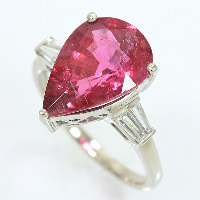 ピンクトルマリン（ルベライト）4.52ct/ダイヤモンド 計0.38ct リング 12.5号/18金ホワイトゴールド(K18WG) 【中古】 ジュエリー【新品仕上げ済み】 164,000円