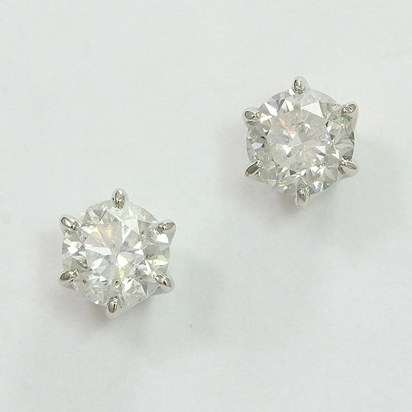 一粒石 ダイヤモンド 0.511ct 0.503ct ピアス プラチナ(Pt900) 【中古】 ジュエリー 【新品仕上げ済み】 netshop