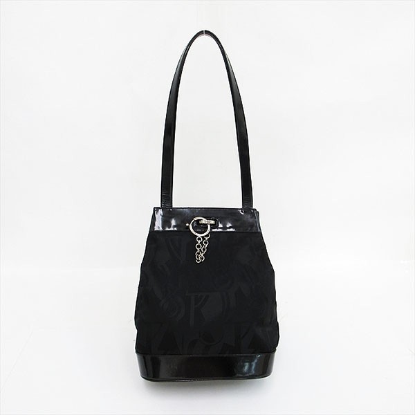 Salvatore Ferragamo(サルヴァトーレ・フェラガモ) トートバッグ 黒 ブラック ナイロン×エナメル【ブランドバッグ】 【中古】 netshop【2025422】