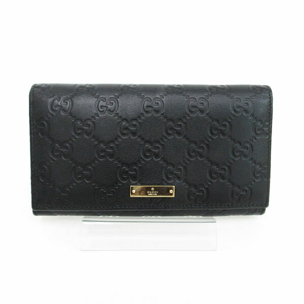 楽天市場】【財布】GUCCI グッチ グッチシマ 3つ折 長財布 レザー 黒