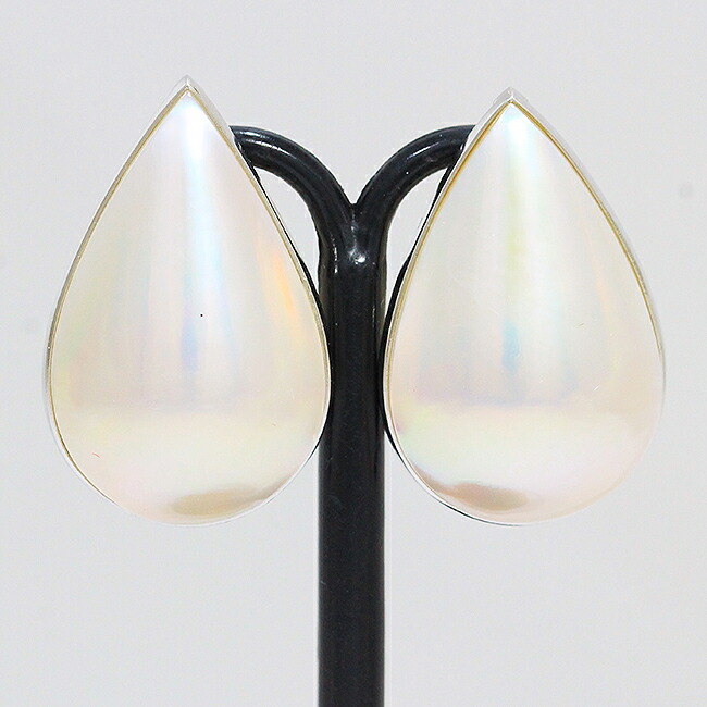 真珠 マベパール イヤリング 18金ホワイトゴールド(K18WG) 【中古】 ジュエリー netshop