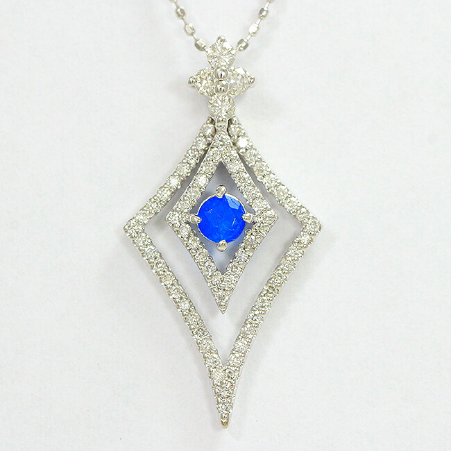 ネックレス アウイナイト 0.12ct ダイヤモンド 計0.38ct 18金ホワイトゴールド(K18WG) 【中古】 ジュエリー 【新品仕上げ済み】netshop 109,000円