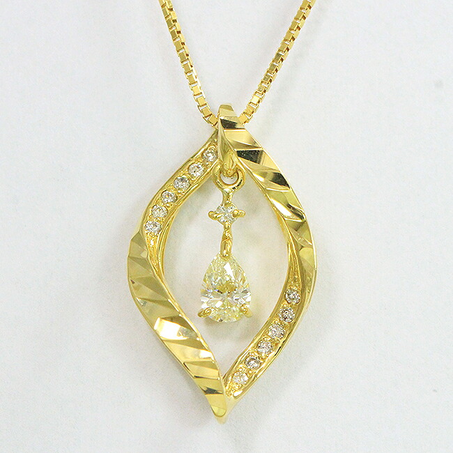 ダンシングストーン ダイヤモンド 0.08ct 計0.15ct ネックレス 18金イエローゴールド(K18YG) 【中古】 ジュエリー 【新品仕上げ済み】 netshop｜とーたる 店