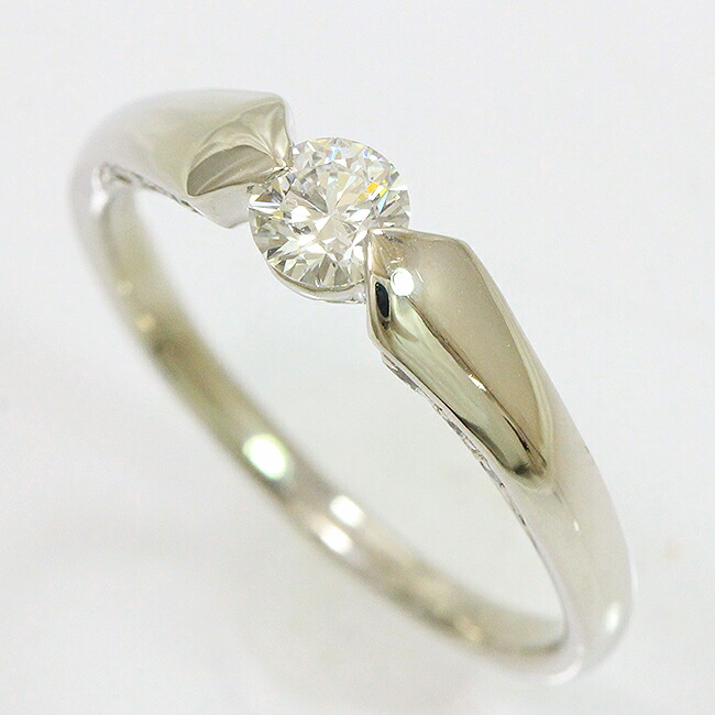 リング ダイヤモンド 0.319ct 計0.16ct 14号 プラチナ(Pt900) 【中古】 ジュエリー 【新品仕上げ済み】netshop