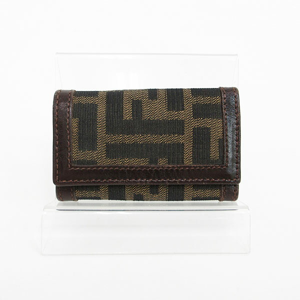 フェンディ　エフイズ　　キーケース　エンボス　ズッカ　ブラック　イエロー フェンディ エフイズ コイン キーケース エンボス ズッカ