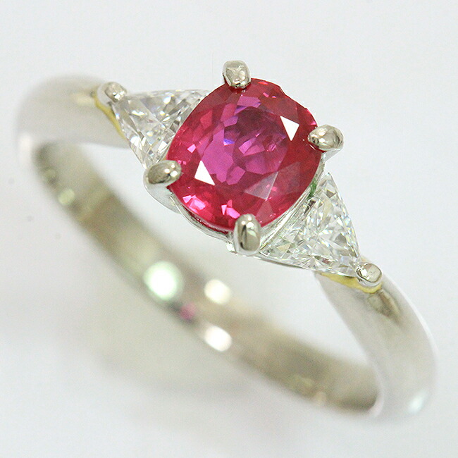 リング ルビー 1.01ct ダイヤモンド 計0.35t 11.5号 プラチナ(Pt900) 【中古】 ジュエリー 【新品仕上げ済み】netshop｜とーたる 店