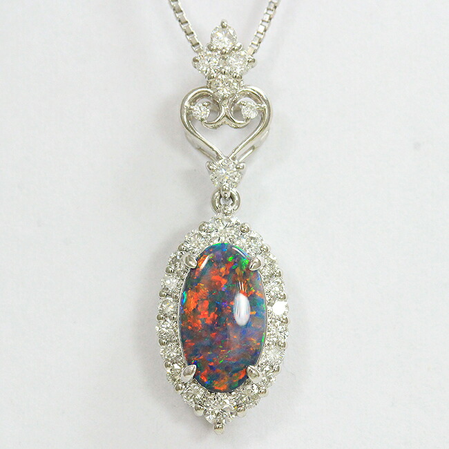 【３日間セール】ブラックオパール　Pt900 ペンダント 楽天市場】極上 ブラックオパール 5.26ct ネックレス PT900