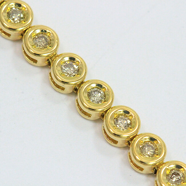 テニス ブレス ダイヤモンド 計1.00ct ブレスレット 18金イエローゴールド(K18YG) 【中古】 ジュエリー 【新品仕上げ/クリーニング済み】 netshop
