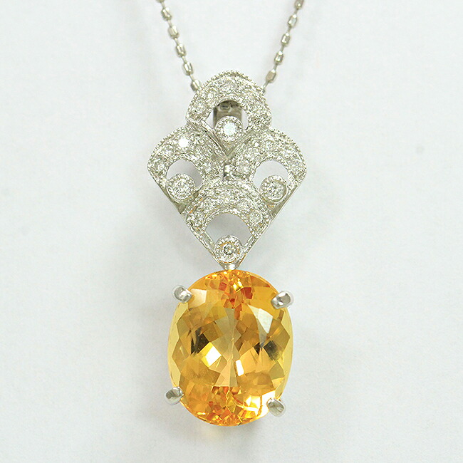 楽天市場】インペリアルトパーズ 4.82ct ネックレス PT900 PT850