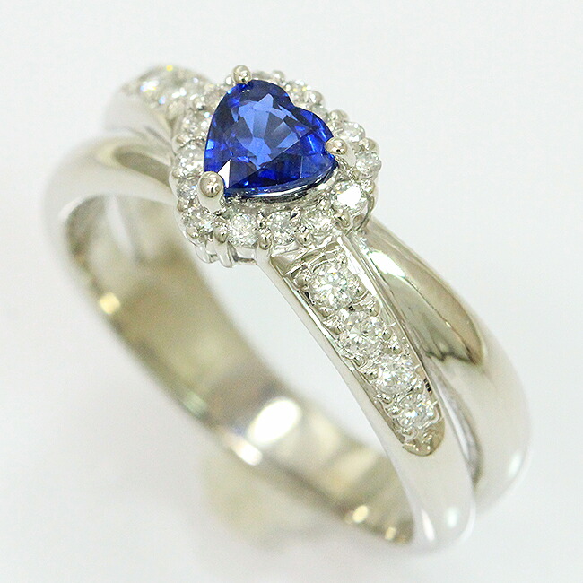 サファイア 0.48ct ダイヤモンド 計0.22ct リング 11号 プラチナ(Pt900) 【中古】ジュエリー 【新品仕上げ/クリーニング済み】 netshop