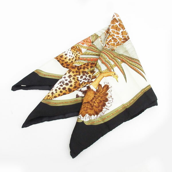 Salvatore Ferragamo 花柄スカーフ シルク　パープル　グリーン 質屋かんてい局オンラインショップ / 【値下げ】Salvatore