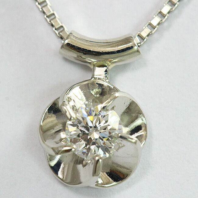 E/SI1/EX ダイヤモンド 0.303ct ネックレス プラチナ(Pt850/Pt900) 【中古】 ジュエリー 【新品仕上げ/クリーニング済み】 netshop
