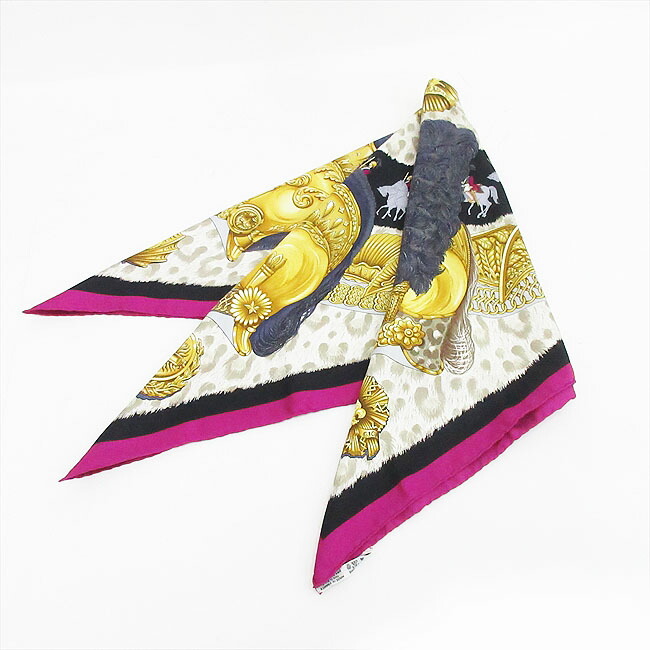 エルメス　HERMES シルクスカーフ 新品 CASQUES PLUMETS エルメス カレ90 CASQUES et PLUMETS 面貌のない兜 シルク100