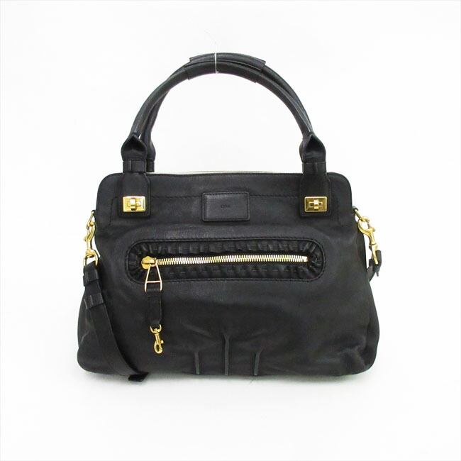 chloe(クロエ) マーガレット 2WAYバッグ ハンド ロングショルダー 斜め掛け 黒 ブラック レザー【ブランドバッグ】 【中古】 netshop